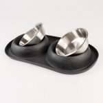 Duvoplus Dinner-Set Gummi schwarz Schalen draußen