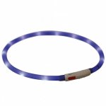 Trixie Flash Leuchtring USB aus Silikon royalblau eingeschaltet