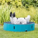 Trixie Hundepool petrol-grau mit mittelgroßem Hund