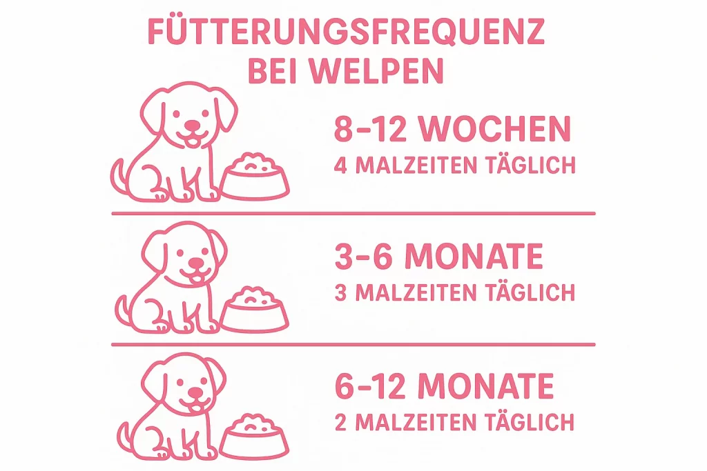 Fütterungsfrequenz bei Welpen